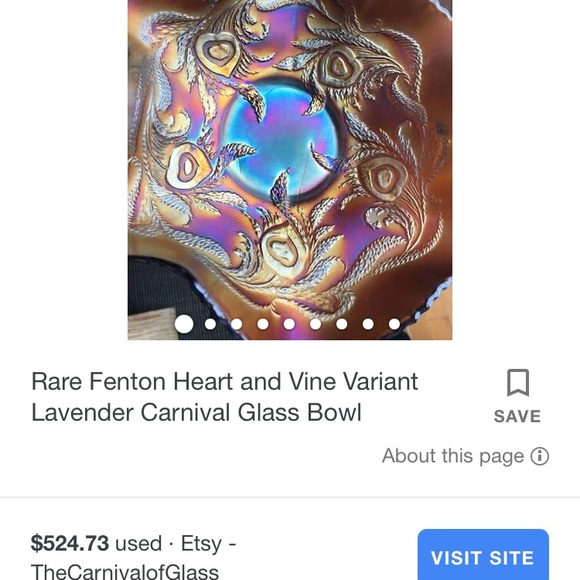 ♦️♦️SOLD♦️♦️Vintage RARE amethyst Glass/ iridescent Carnival glass - Picture 9 of 9